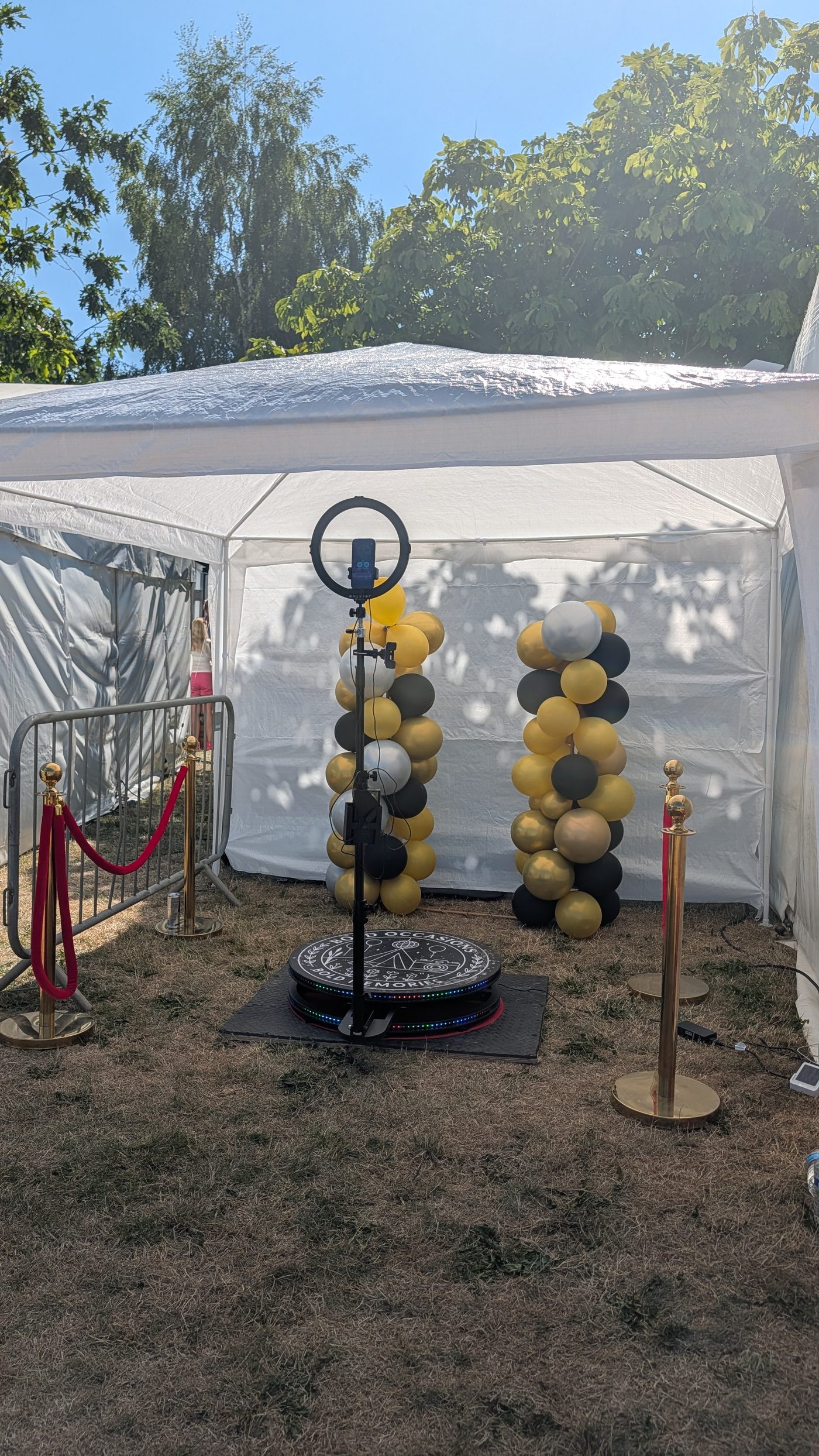 Outdoor 360 booth at a summer marquee event